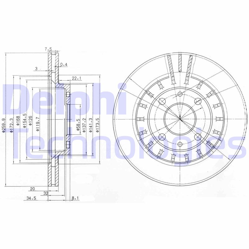 Remschijven Delphi Diesel BG3806