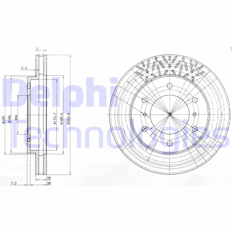 Remschijven Delphi Diesel BG3812