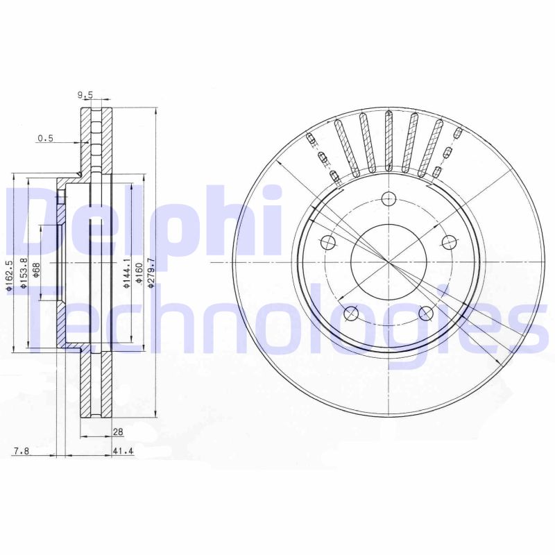 Remschijven Delphi Diesel BG3816C