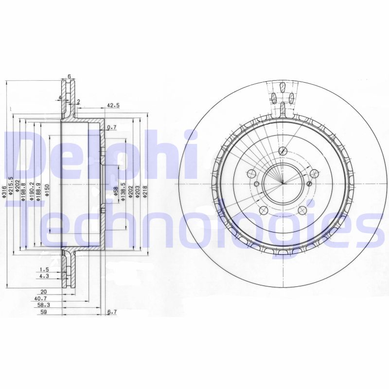 Remschijven Delphi Diesel BG3819