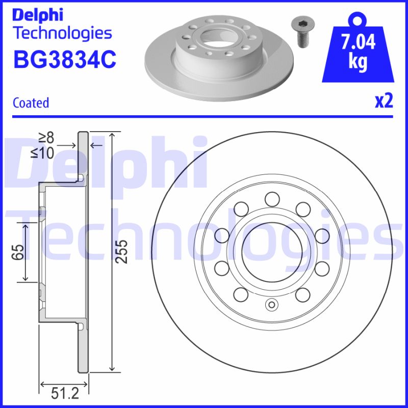 Remschijven Delphi Diesel BG3834C