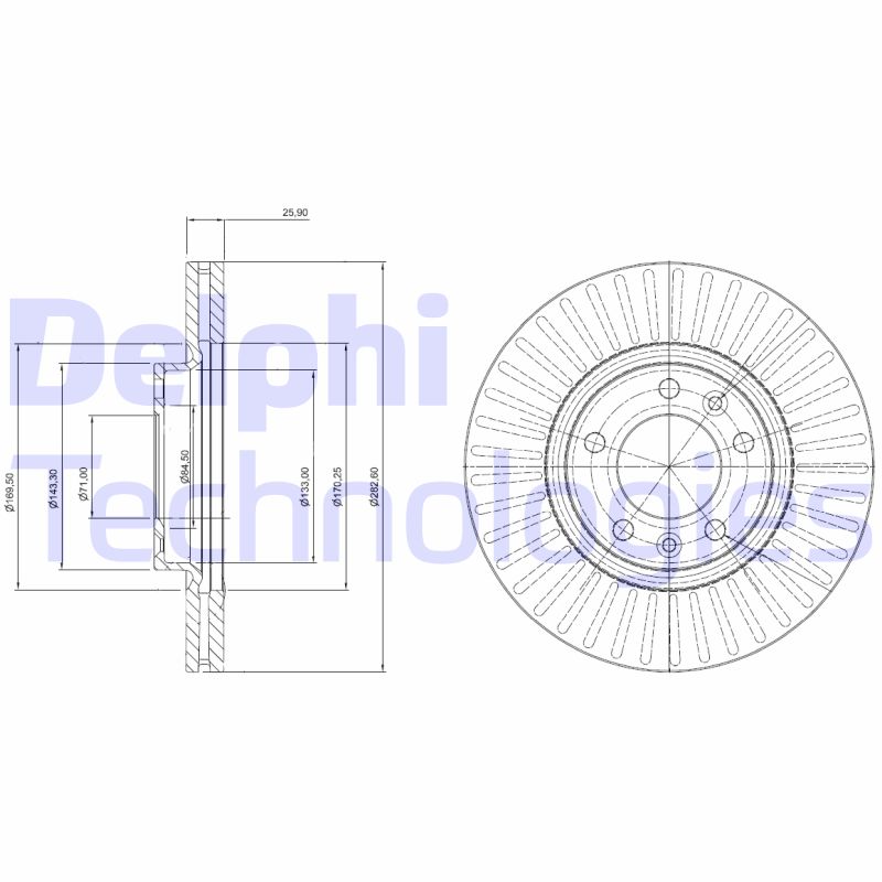 Remschijven Delphi Diesel BG3835C