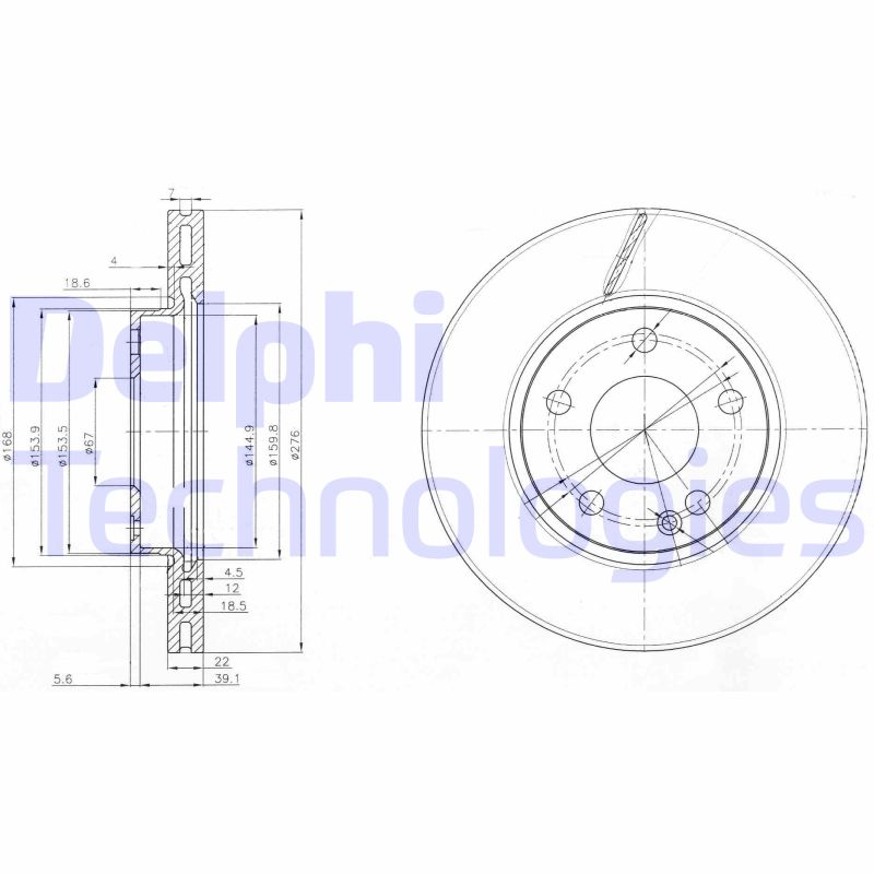 Remschijven Delphi Diesel BG3845C