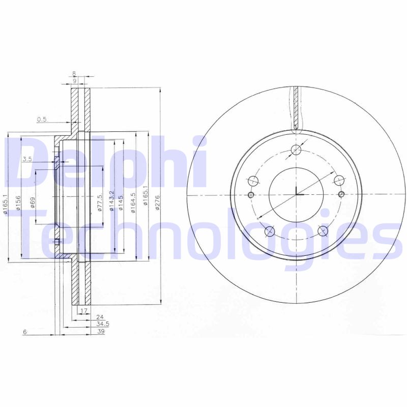 Remschijven Delphi Diesel BG3848