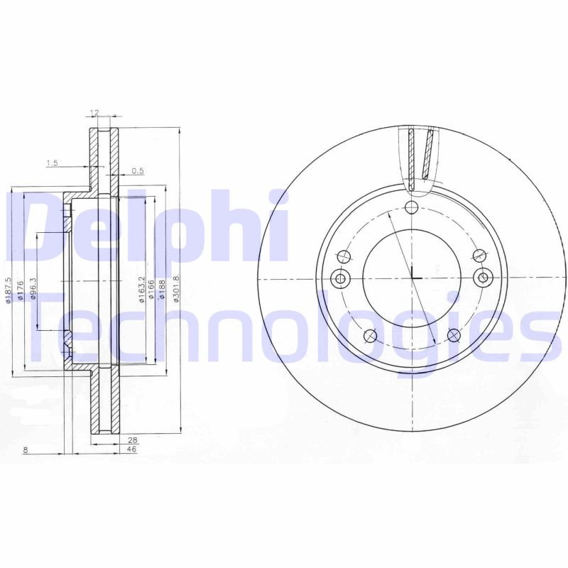 Remschijven Delphi Diesel BG3858