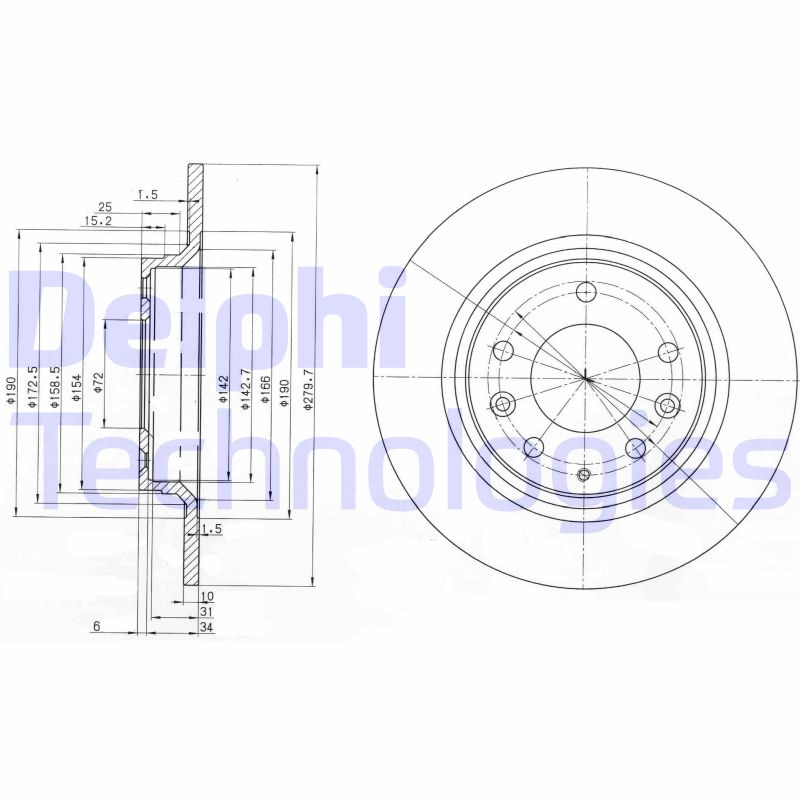 Remschijven Delphi Diesel BG3875C