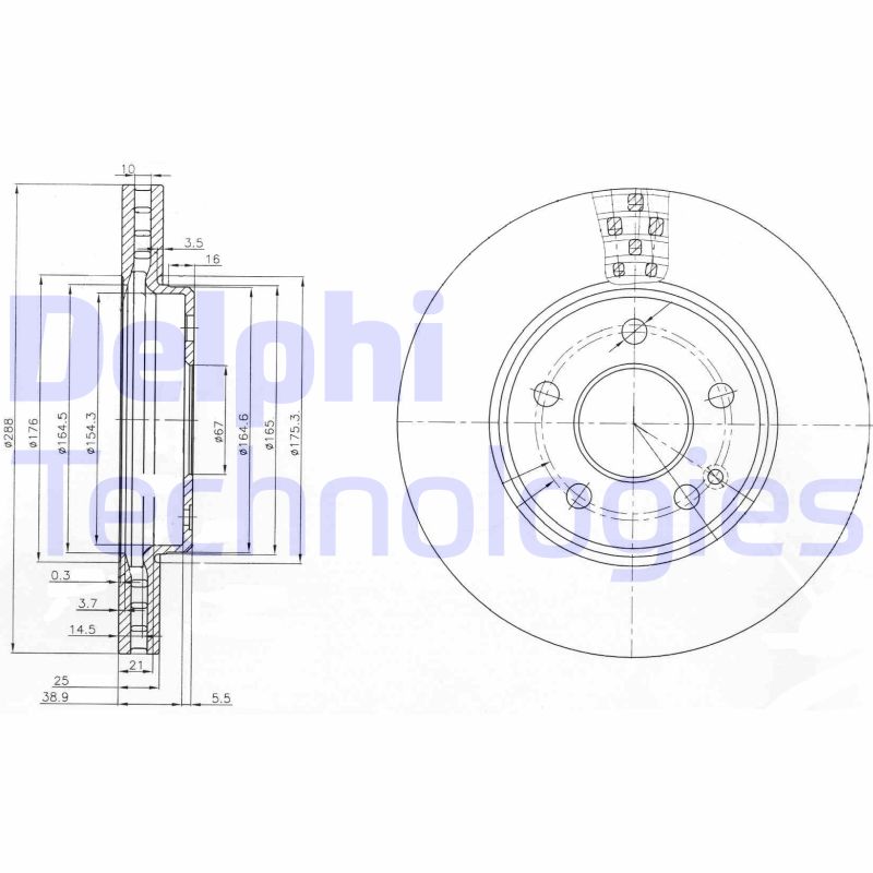 Remschijven Delphi Diesel BG3909