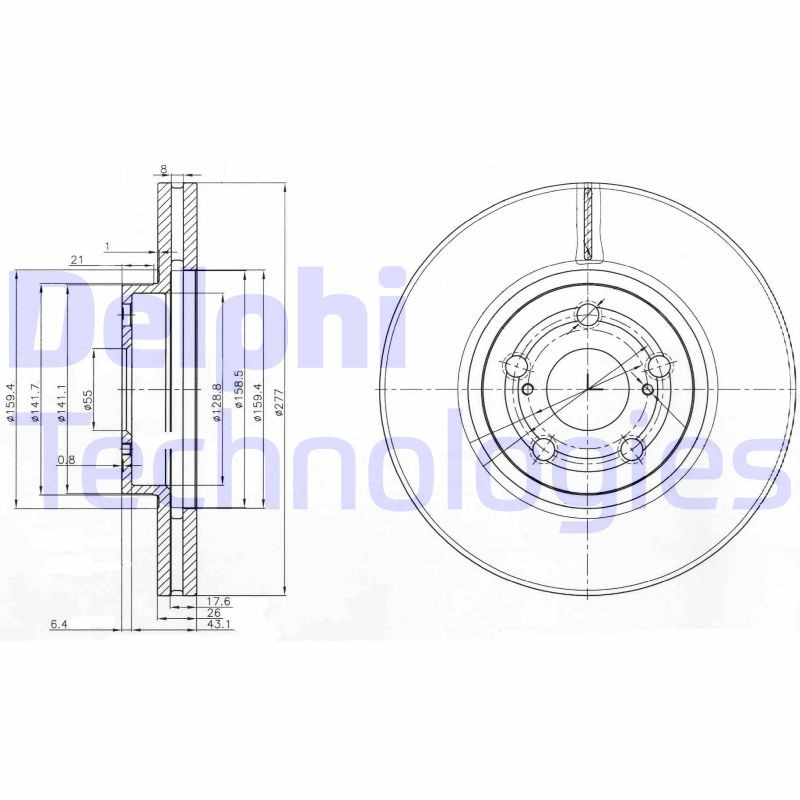 Remschijven Delphi Diesel BG3913