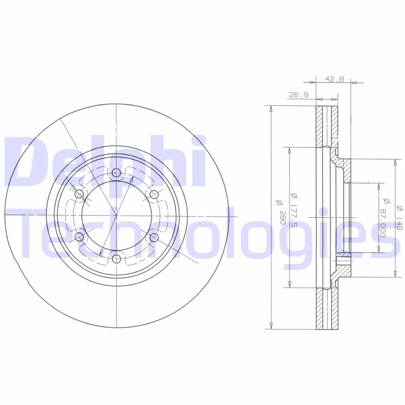 Remschijven Delphi Diesel BG3936