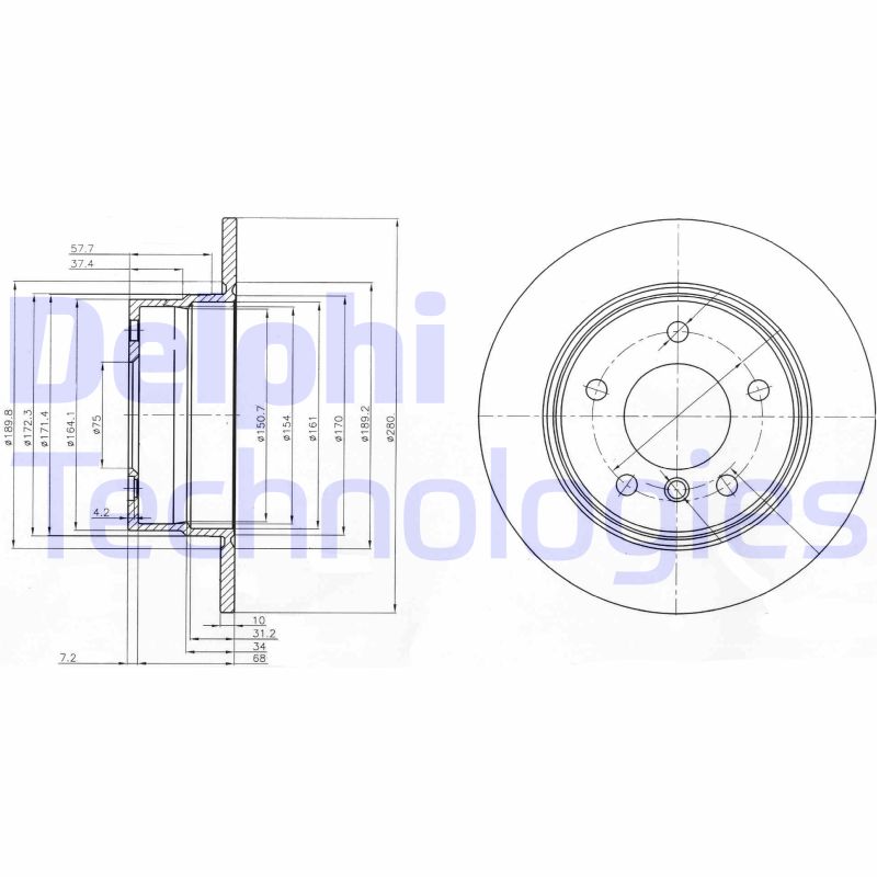 Remschijven Delphi Diesel BG3940