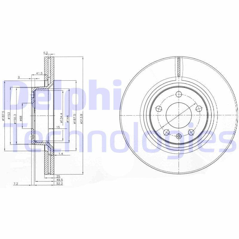 Remschijven Delphi Diesel BG3942