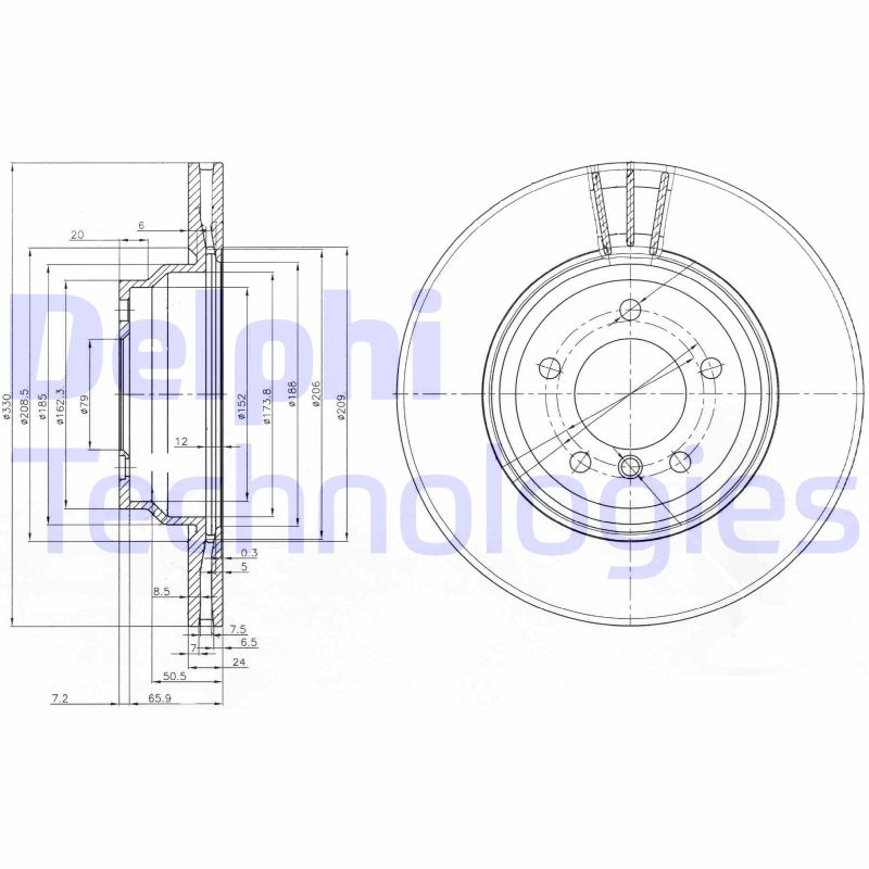Remschijven Delphi Diesel BG3959