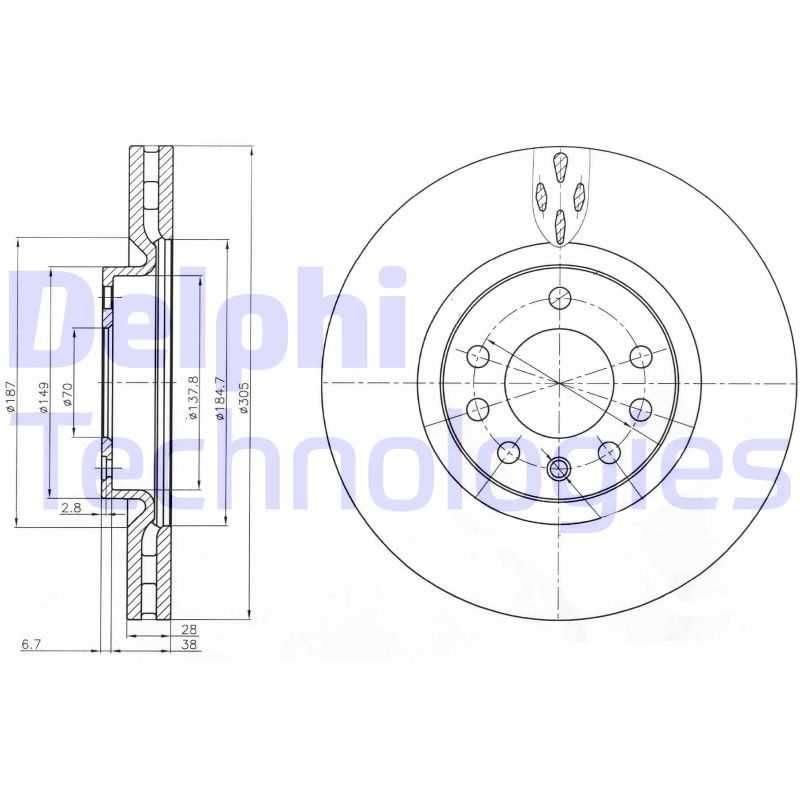 Remschijven Delphi Diesel BG3963