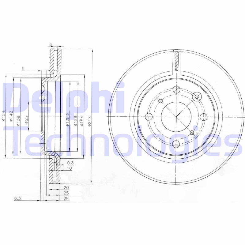 Remschijven Delphi Diesel BG3976C