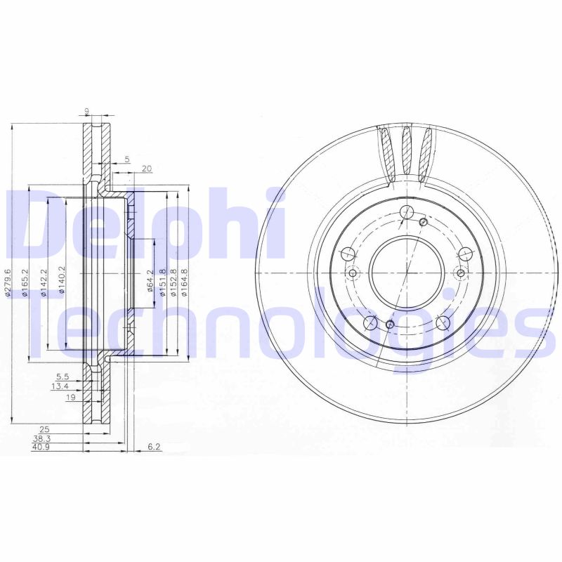 Remschijven Delphi Diesel BG3977