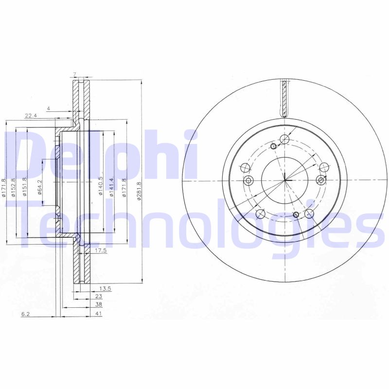 Remschijven Delphi Diesel BG3980C