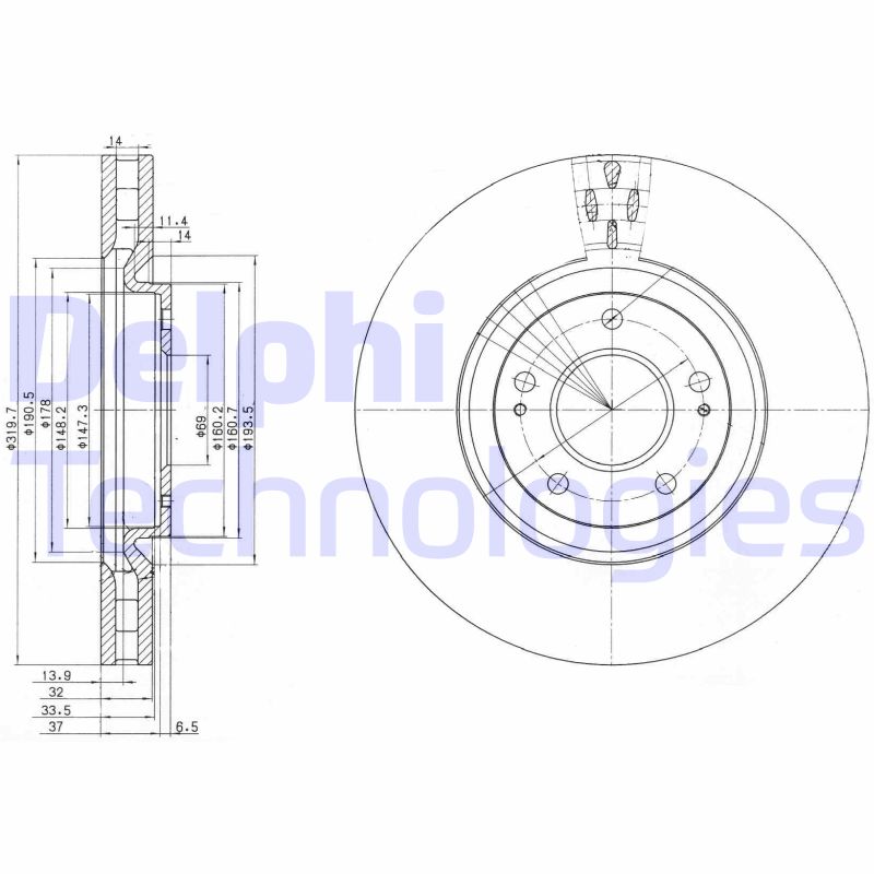 Remschijven Delphi Diesel BG3988