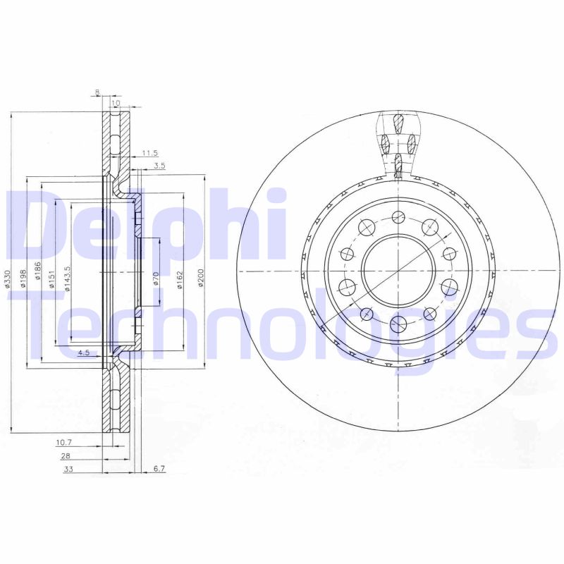 Remschijven Delphi Diesel BG3993