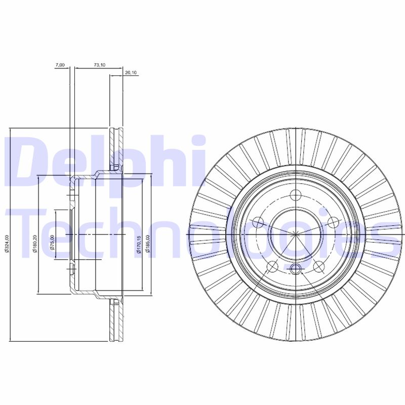 Remschijven Delphi Diesel BG3999