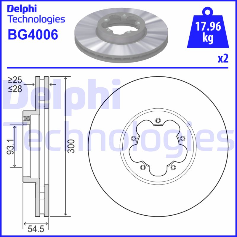 Remschijven Delphi Diesel BG4006