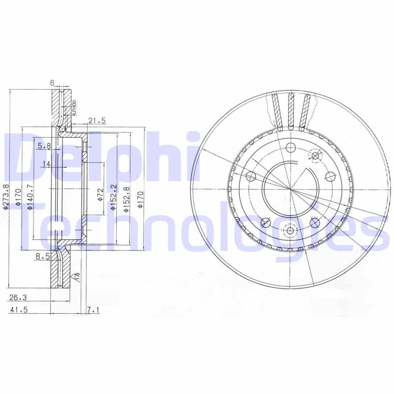 Remschijven Delphi Diesel BG4015