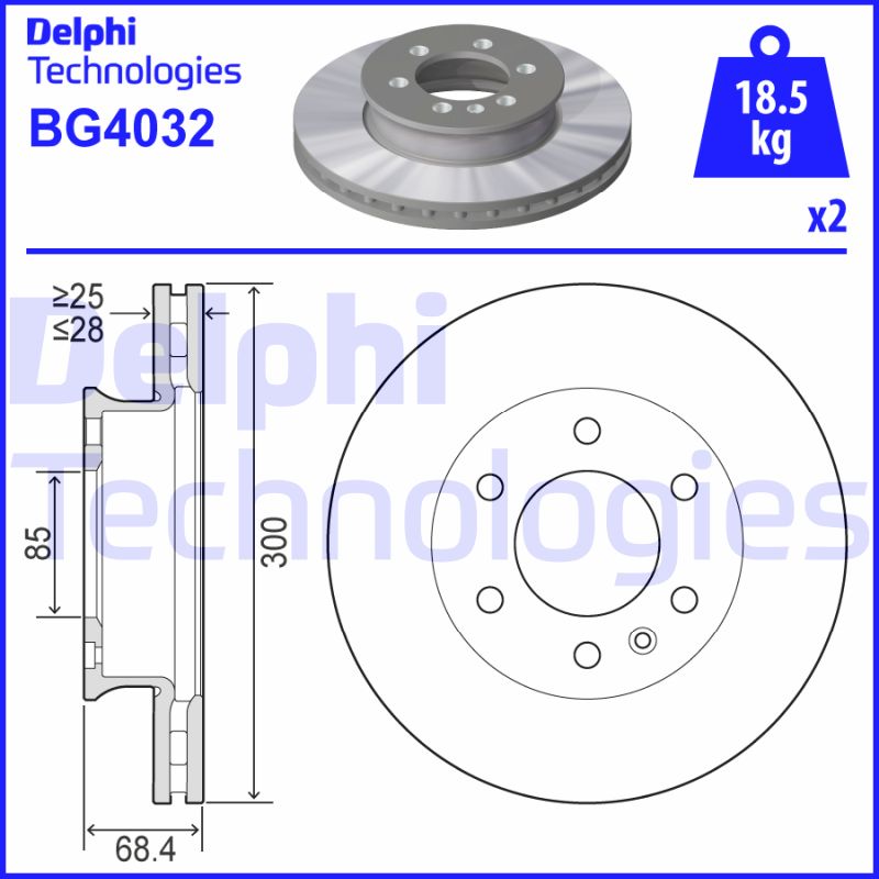 Remschijven Delphi Diesel BG4032