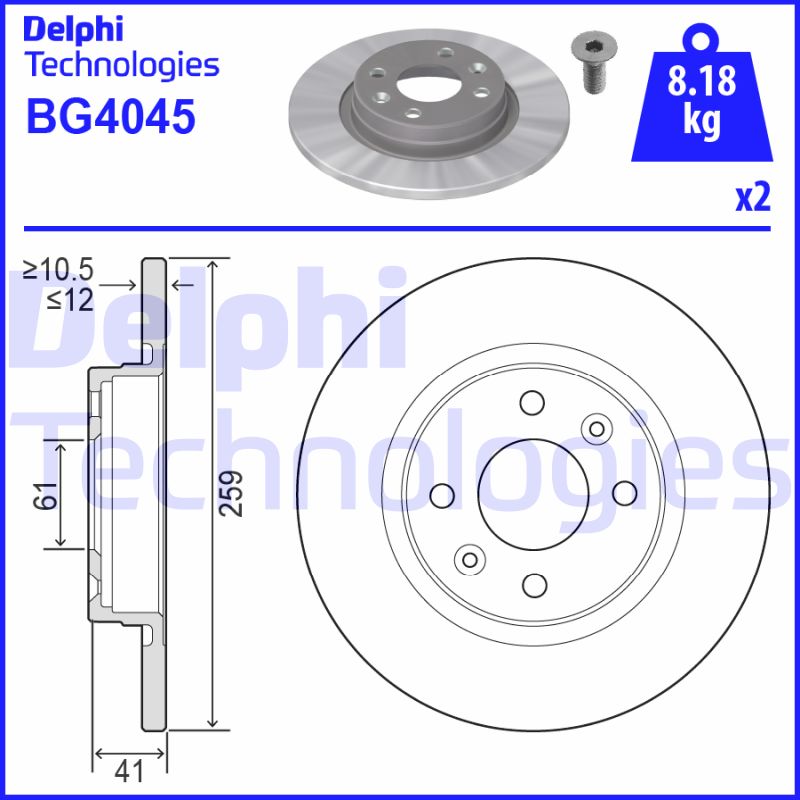 Remschijven Delphi Diesel BG4045