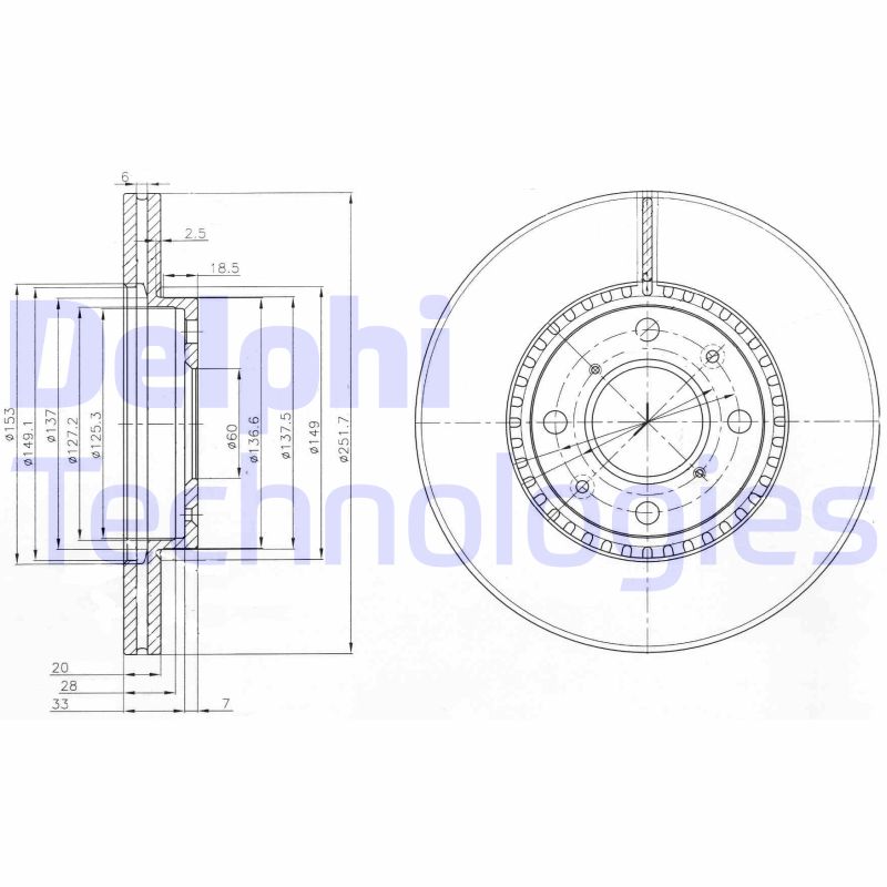 Remschijven Delphi Diesel BG4049