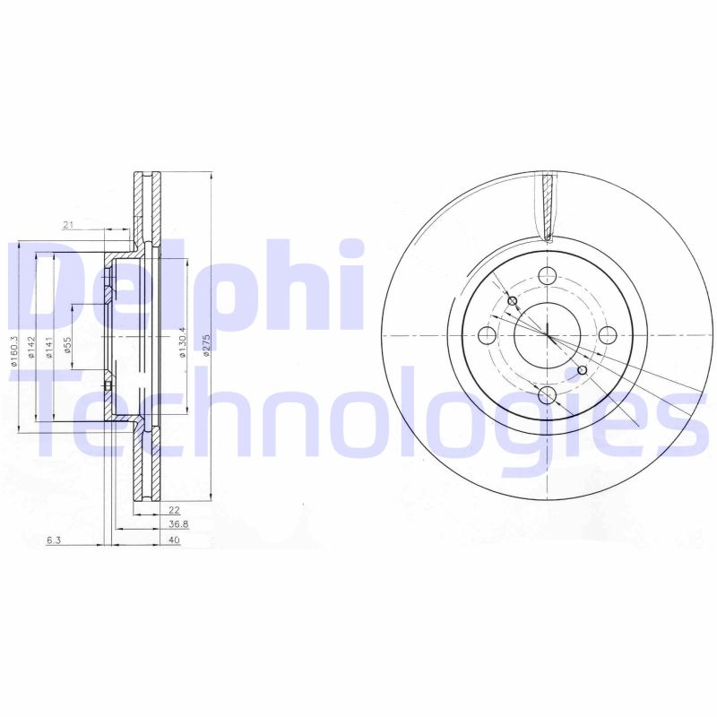 Remschijven Delphi Diesel BG4054