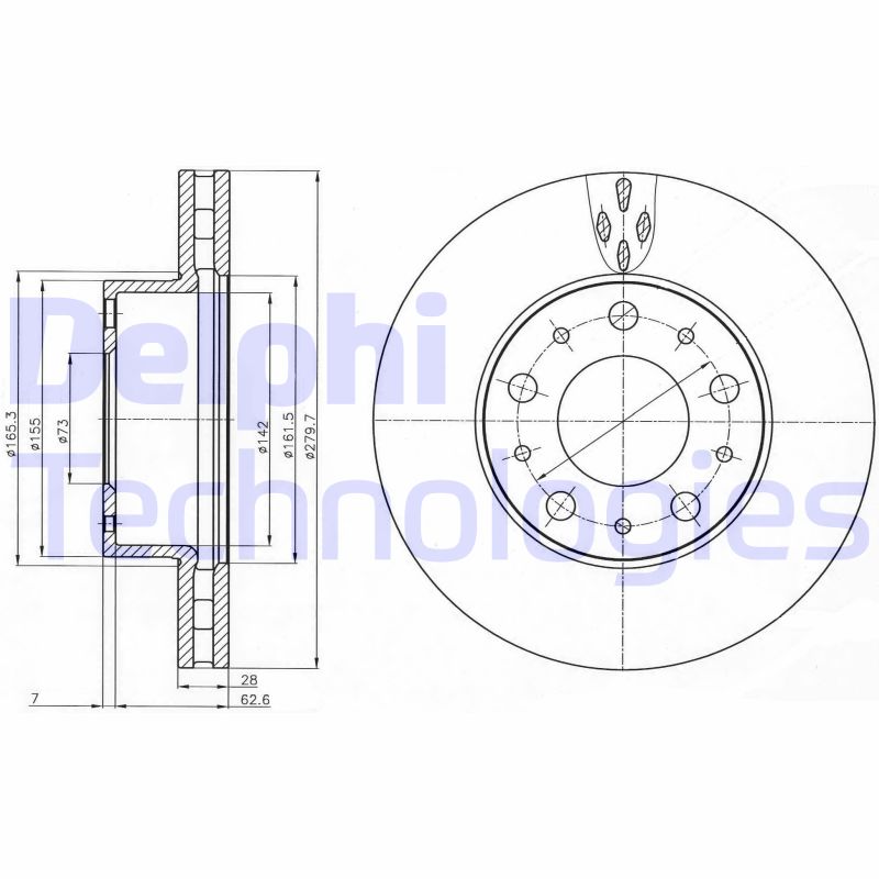 Remschijven Delphi Diesel BG4059