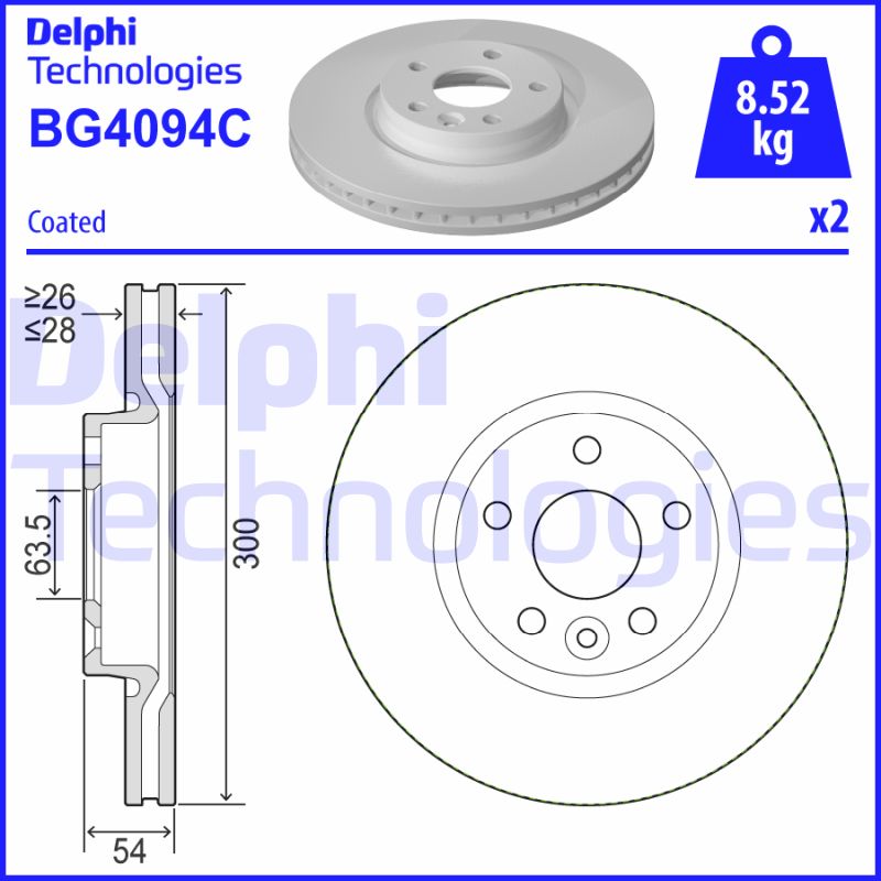 Remschijven Delphi Diesel BG4094C