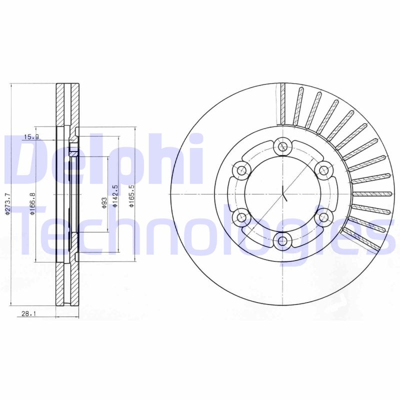 Remschijven Delphi Diesel BG4105