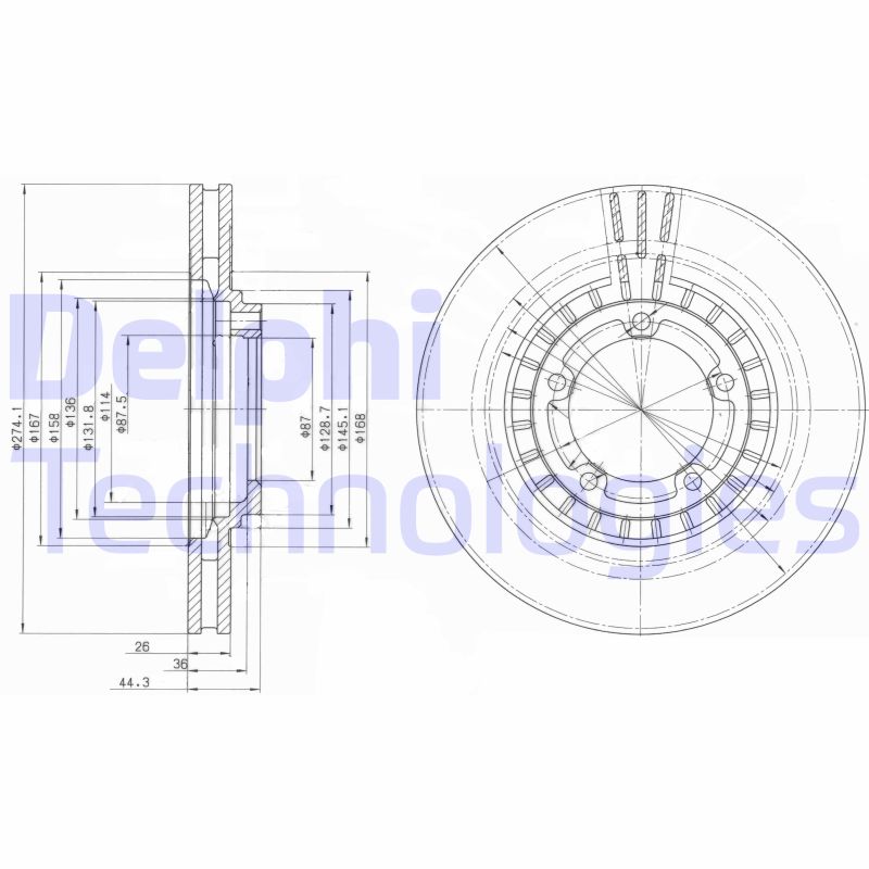 Remschijven Delphi Diesel BG4134