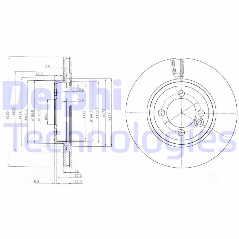 Remschijven Delphi Diesel BG4146C