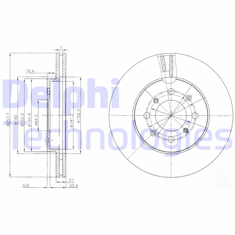 Remschijven Delphi Diesel BG4148C