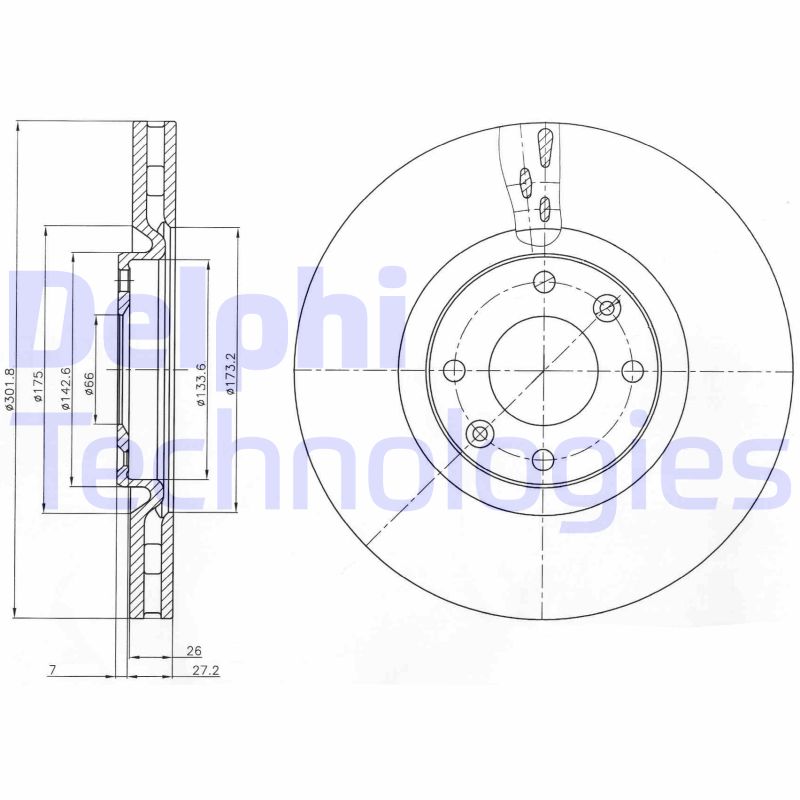 Remschijven Delphi Diesel BG4166