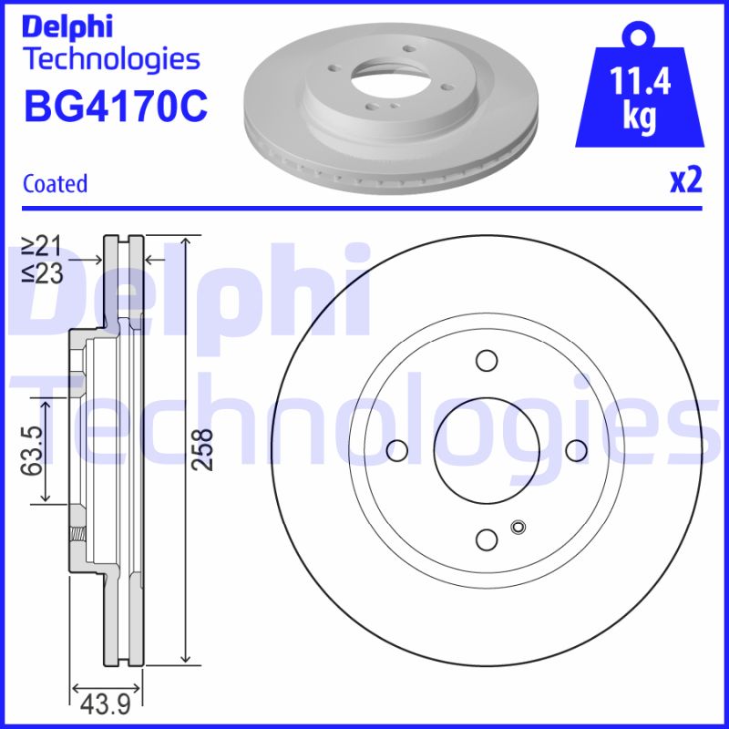 Remschijven Delphi Diesel BG4170C