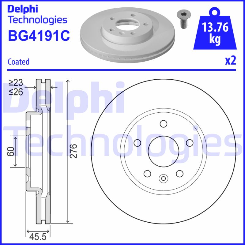 Remschijven Delphi Diesel BG4191C