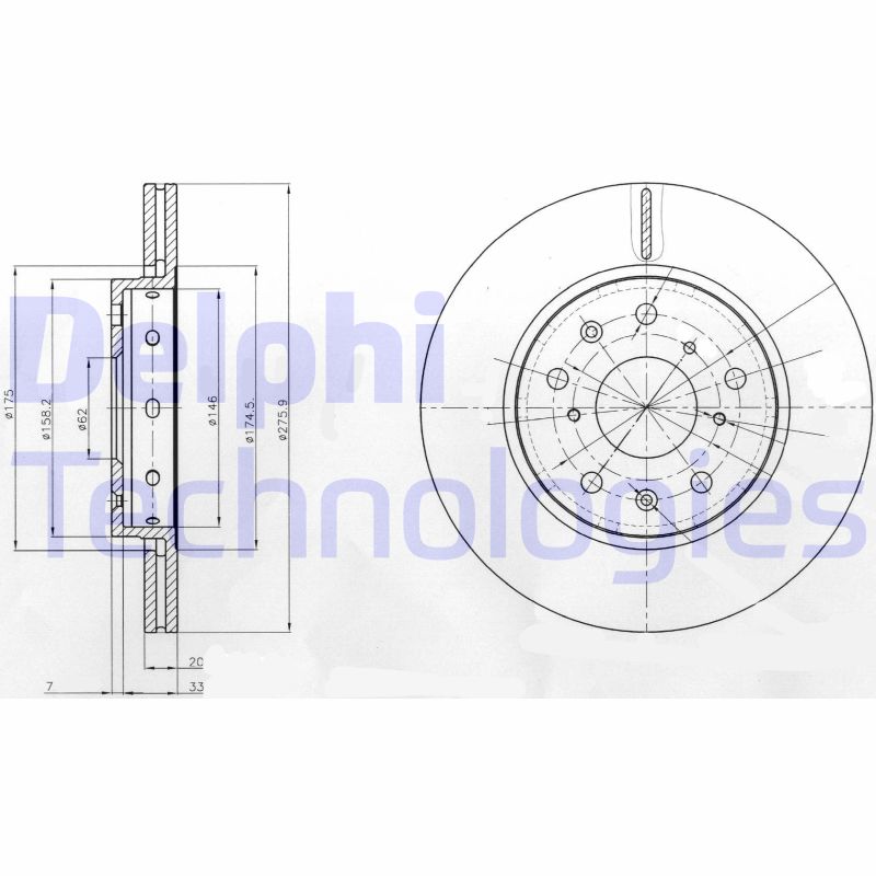 Remschijven Delphi Diesel BG4208
