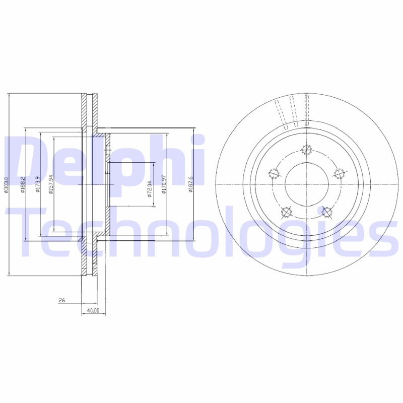 Remschijven Delphi Diesel BG4240C