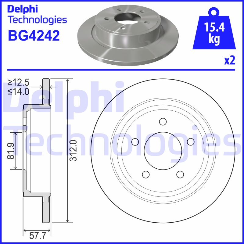 Remschijven Delphi Diesel BG4242