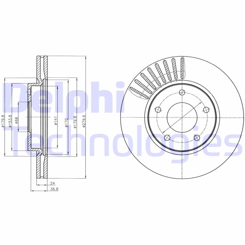 Remschijven Delphi Diesel BG4282C