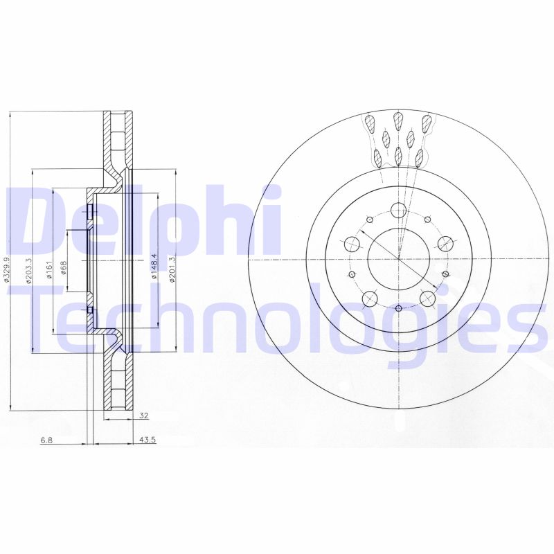 Remschijven Delphi Diesel BG4305C