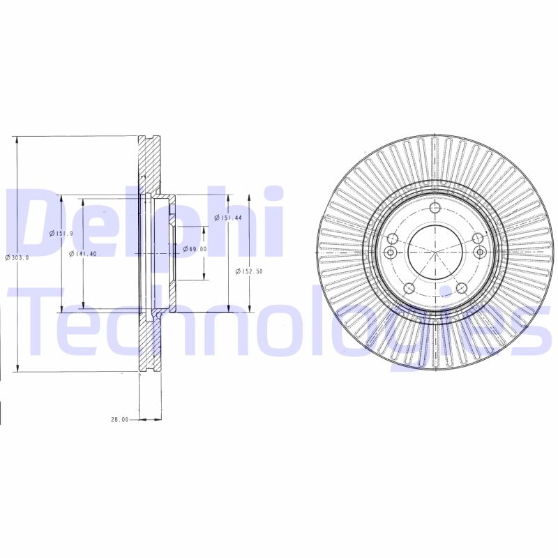 Remschijven Delphi Diesel BG4309