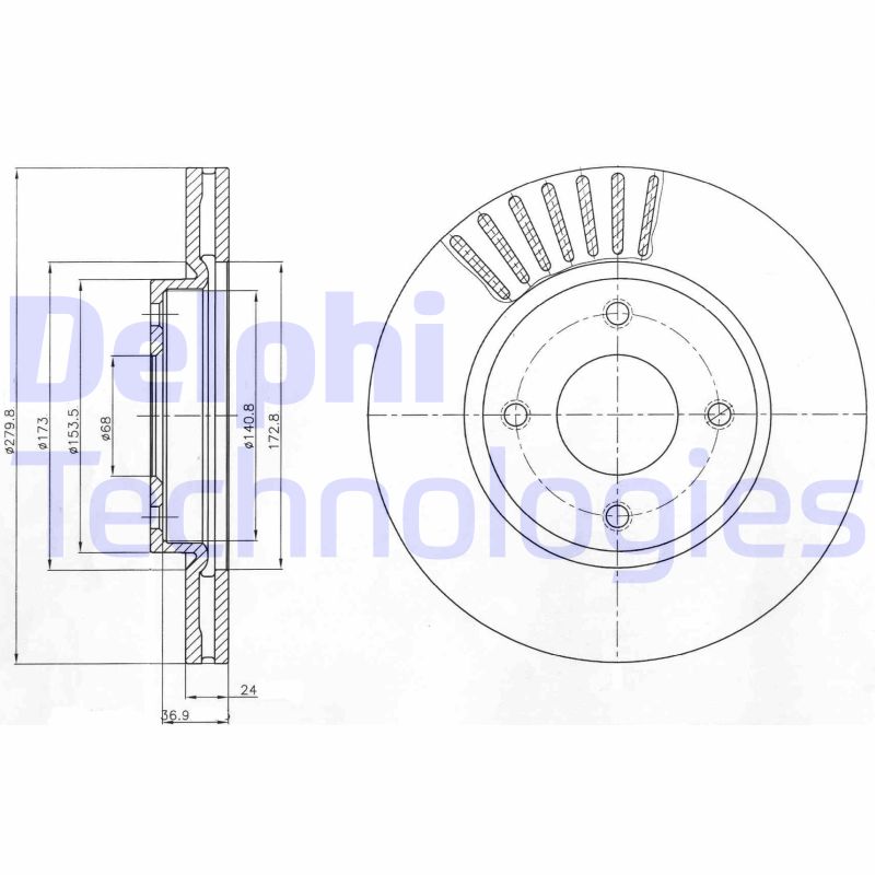 Remschijven Delphi Diesel BG4337