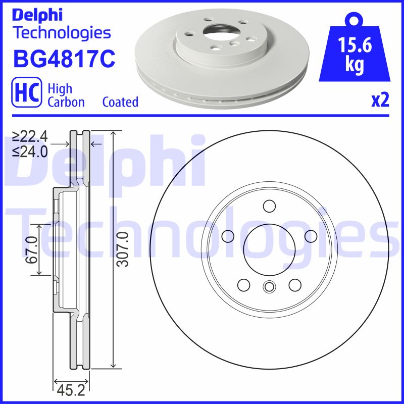 Remschijven Delphi Diesel BG4817C