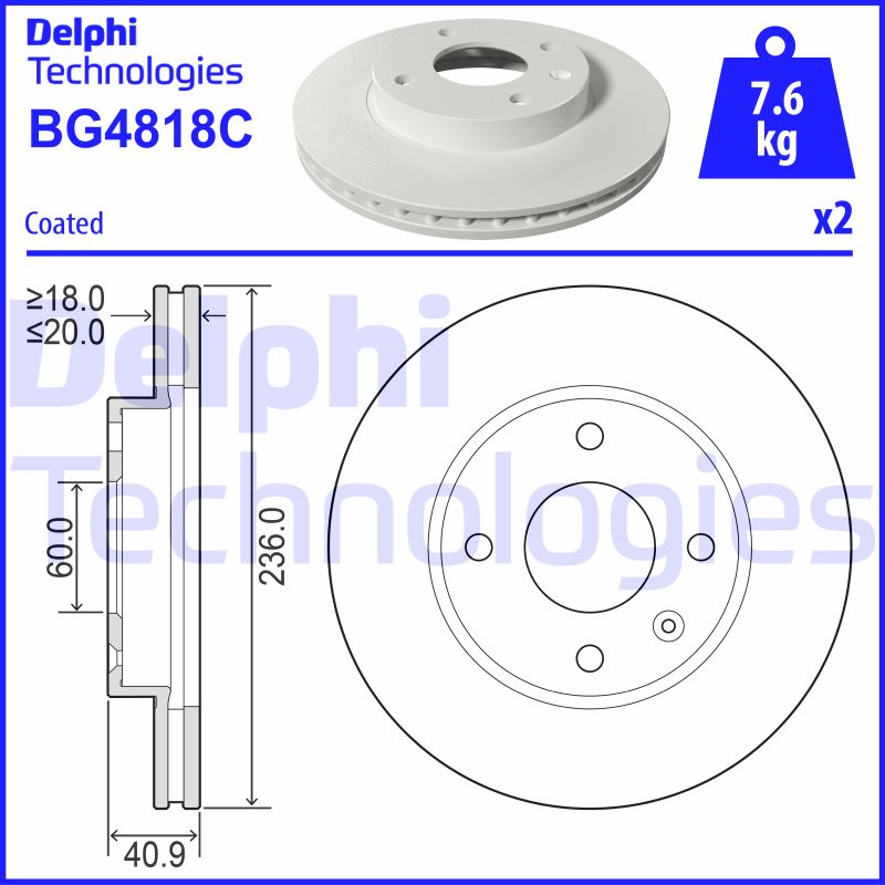 Remschijven Delphi Diesel BG4818C