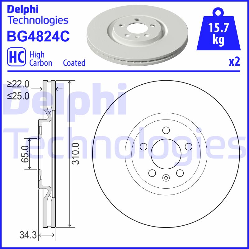 Remschijven Delphi Diesel BG4824C