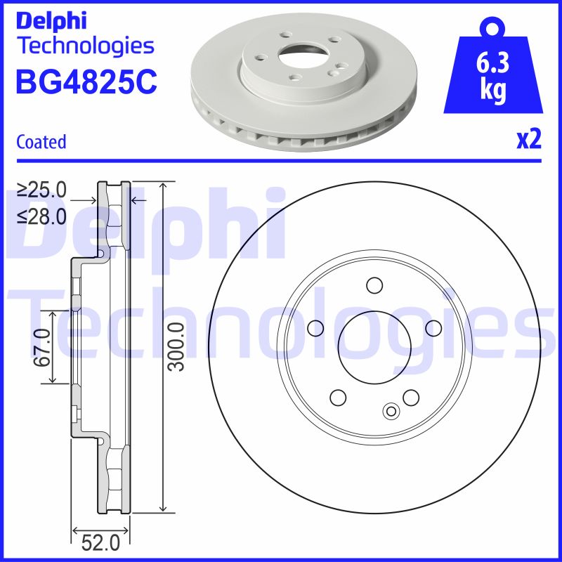 Remschijven Delphi Diesel BG4825C