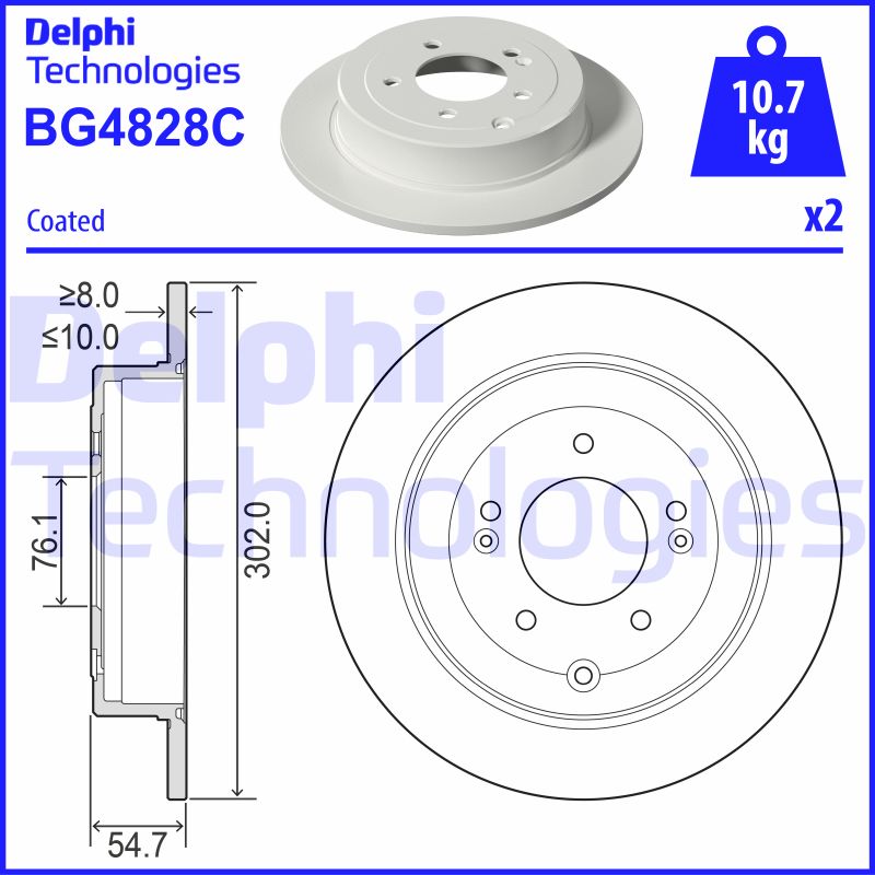 Remschijven Delphi Diesel BG4828C